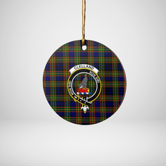 Clan Clelland Modern Tartan Crest Round Ceramic Ornament WI73 Clelland Modern Tartan Tartan Christmas