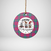 Clan Lindsay Ancient Tartan Tartan Crest Gnome Round Ceramic Ornament QG81 Lindsay Ancient Tartan Tartan Christmas