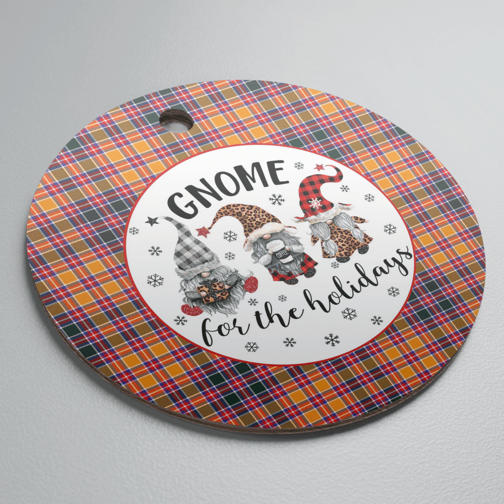 Clan Jacobite Tartan Tartan Crest Gnome Round Ceramic Ornament PK51 Jacobite Tartan Tartan Christmas