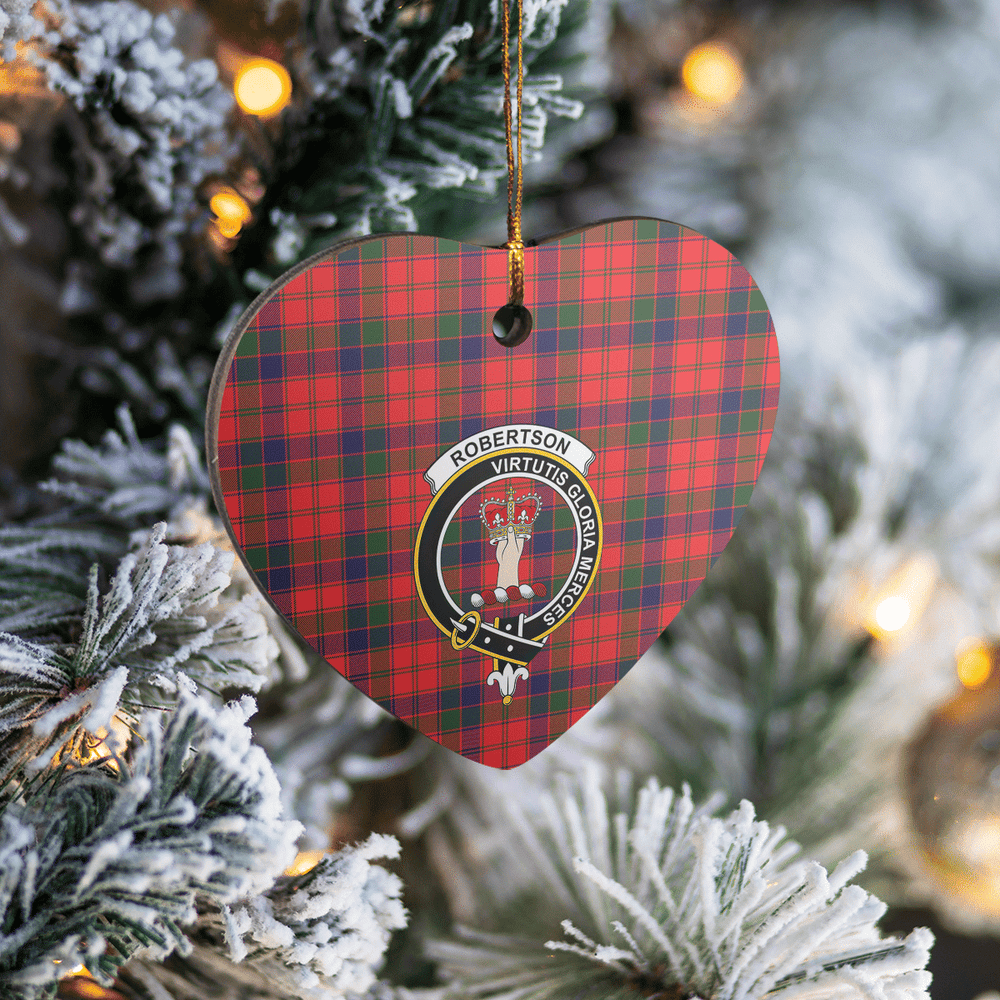 Clan Robertson Modern Tartan Crest Heart Ceramic Ornament BV40 Robertson Modern Tartan Tartan Christmas