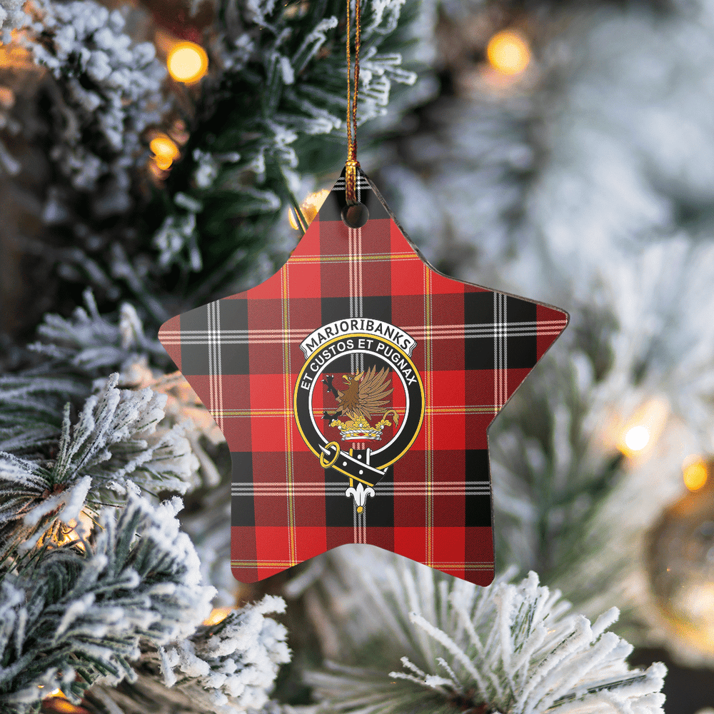 Clan Marjoribanks Tartan Crest Star Ceramic Ornament PA85 Marjoribanks Tartan Tartan Christmas