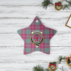 Clan Crawford Ancient Tartan Crest Star Ceramic Ornament CD71 Crawford Ancient Tartan Tartan Christmas