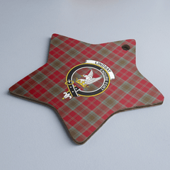 Clan Lindsay Weathered Tartan Crest Star Ceramic Ornament RW74 Lindsay Weathered Tartan Tartan Christmas