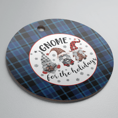 Clan Clark 2 Tartan Tartan Crest Gnome Round Ceramic Ornament YL17 Clark 2 Tartan Tartan Christmas
