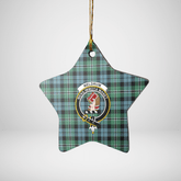 Clan Melville Tartan Crest Star Ceramic Ornament TI93 Melville Tartan Tartan Christmas