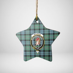 Clan Melville Tartan Crest Star Ceramic Ornament TI93 Melville Tartan Tartan Christmas