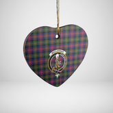 Clan MacLennan Tartan Crest Heart Ceramic Ornament CX74 MacLennan Tartan Tartan Christmas