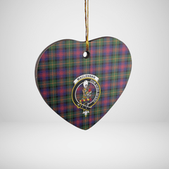 Clan MacLennan Tartan Crest Heart Ceramic Ornament CX74 MacLennan Tartan Tartan Christmas