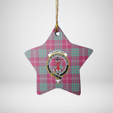 Clan Crawford Ancient Tartan Crest Star Ceramic Ornament CD71 Crawford Ancient Tartan Tartan Christmas