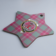 Clan Crawford Ancient Tartan Crest Star Ceramic Ornament CD71 Crawford Ancient Tartan Tartan Christmas