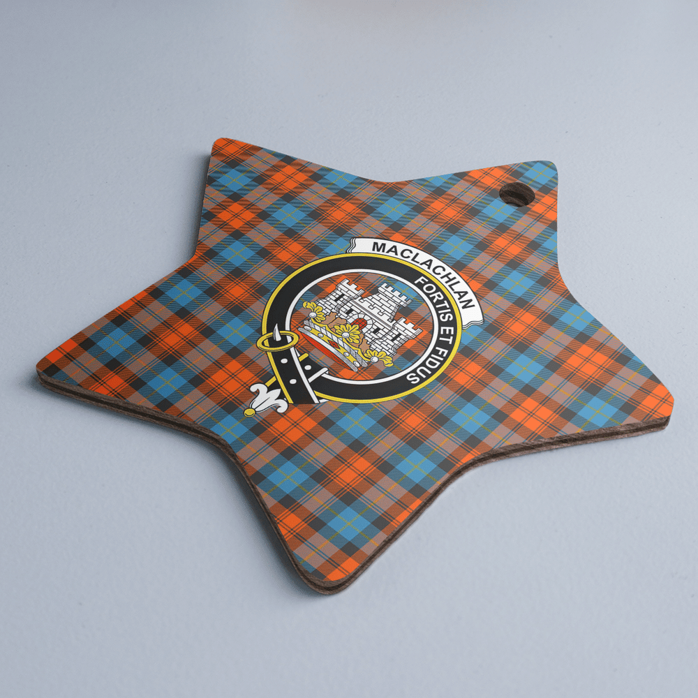 Clan MacLachlan Ancient Tartan Crest Star Ceramic Ornament JF52 MacLachlan Ancient Tartan Tartan Christmas