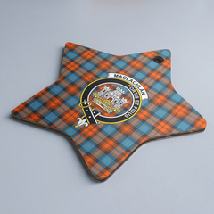 Clan MacLachlan Ancient Tartan Crest Star Ceramic Ornament JF52 MacLachlan Ancient Tartan Tartan Christmas