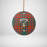 Clan Matheson Ancient Tartan Crest Round Ceramic Ornament MT83 Matheson Ancient Tartan Tartan Christmas