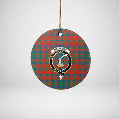Clan Matheson Ancient Tartan Crest Round Ceramic Ornament MT83 Matheson Ancient Tartan Tartan Christmas