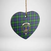 Clan Gordon Modern Tartan Crest Heart Ceramic Ornament FN63 Gordon Modern Tartan Tartan Christmas