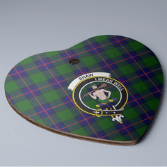 Clan Shaw Modern Tartan Crest Heart Ceramic Ornament RU77 Shaw Modern Tartan Tartan Christmas