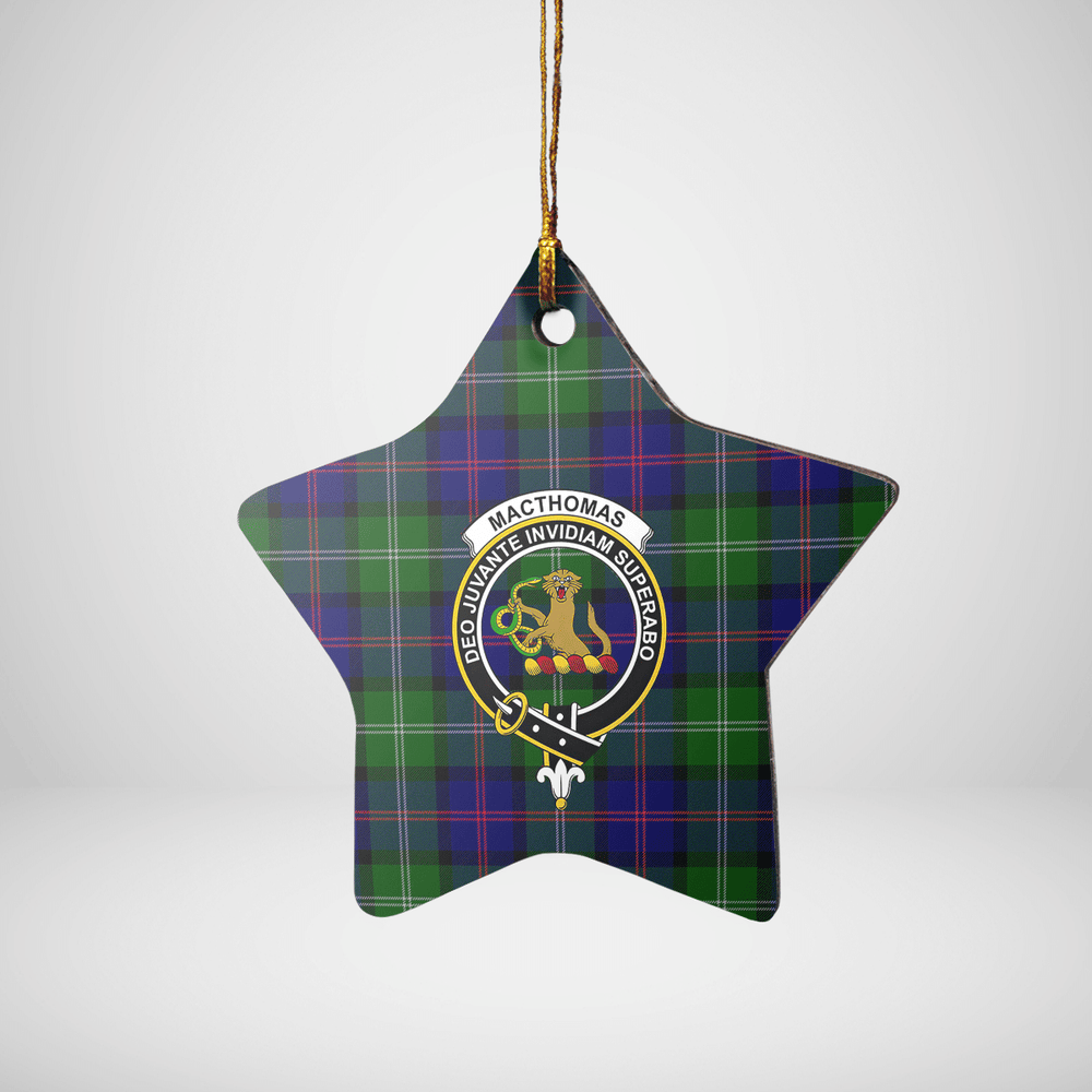 Clan MacThomas Modern Tartan Crest Star Ceramic Ornament QU38 MacThomas Modern Tartan Tartan Christmas