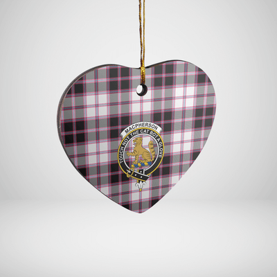 Clan MacPherson Hunting Modern Tartan Crest Heart Ceramic Ornament