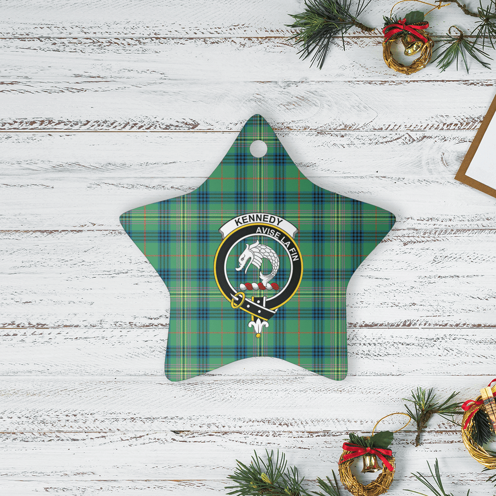 Clan Kennedy Ancient Tartan Crest Star Ceramic Ornament ZP64 Kennedy Ancient Tartan Tartan Christmas