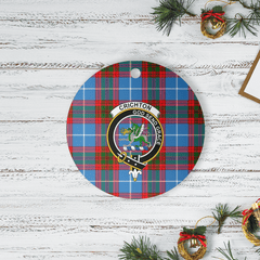 Clan Crichton District Tartan Crest Round Ceramic Ornament HC76 Crichton District Tartan Tartan Christmas