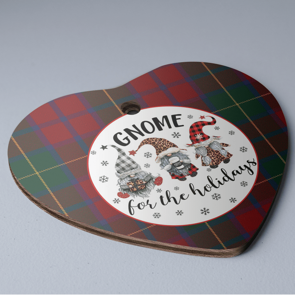 Clan McCarthy Tartan Tartan Crest Gnome Heart Ceramic Ornament KX51 McCarthy Tartan Tartan Christmas