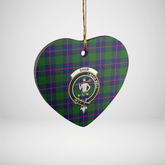 Clan Shaw Modern Tartan Crest Heart Ceramic Ornament RU77 Shaw Modern Tartan Tartan Christmas
