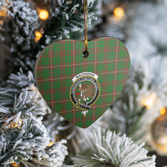 Clan MacKinnon Hunting Modern Tartan Crest Heart Ceramic Ornament MI83 MacKinnon Hunting Modern Tartan Tartan Christmas