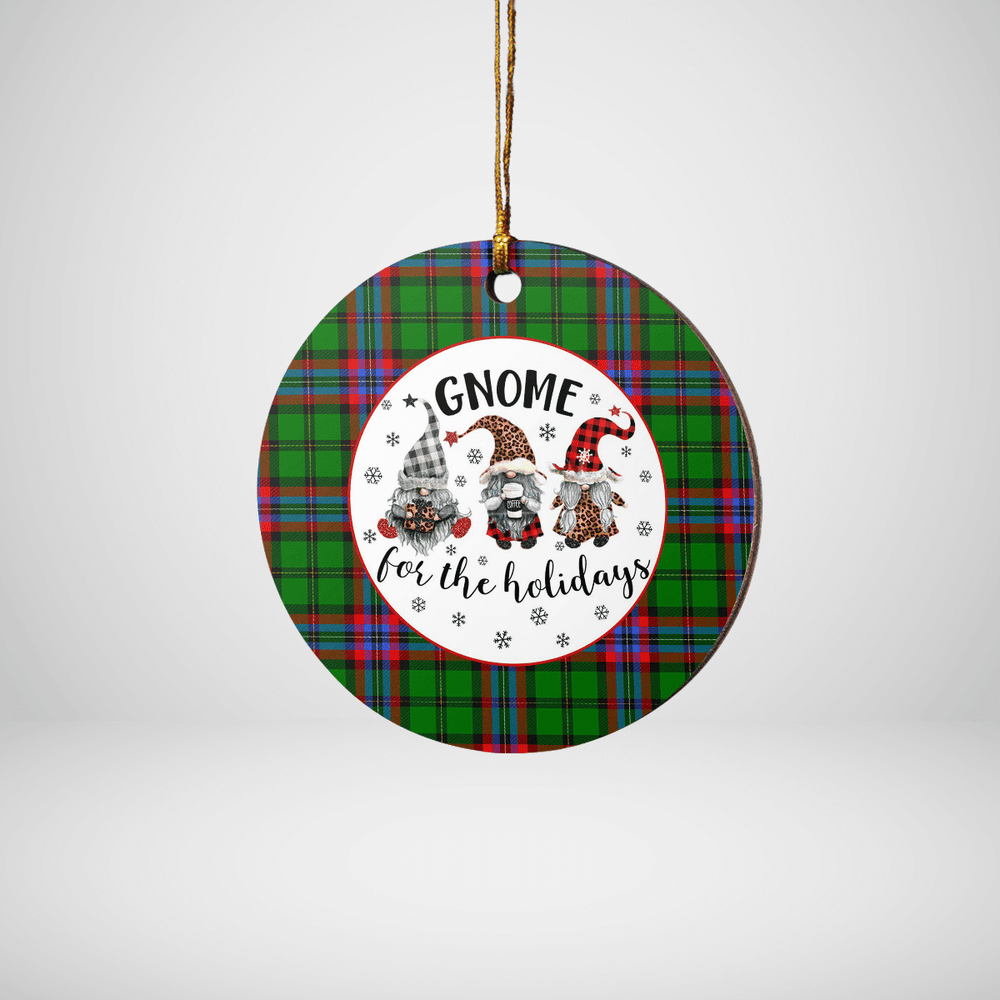 Clan McGeachie Tartan Tartan Crest Gnome Round Ceramic Ornament JA57 McGeachie Tartan Tartan Christmas