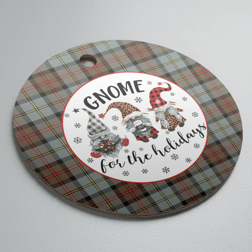 Clan MacLeod of Harris Weathered Tartan Tartan Crest Gnome Round Ceramic Ornament JE57 MacLeod of Harris Weathered Tartan Tartan Christmas