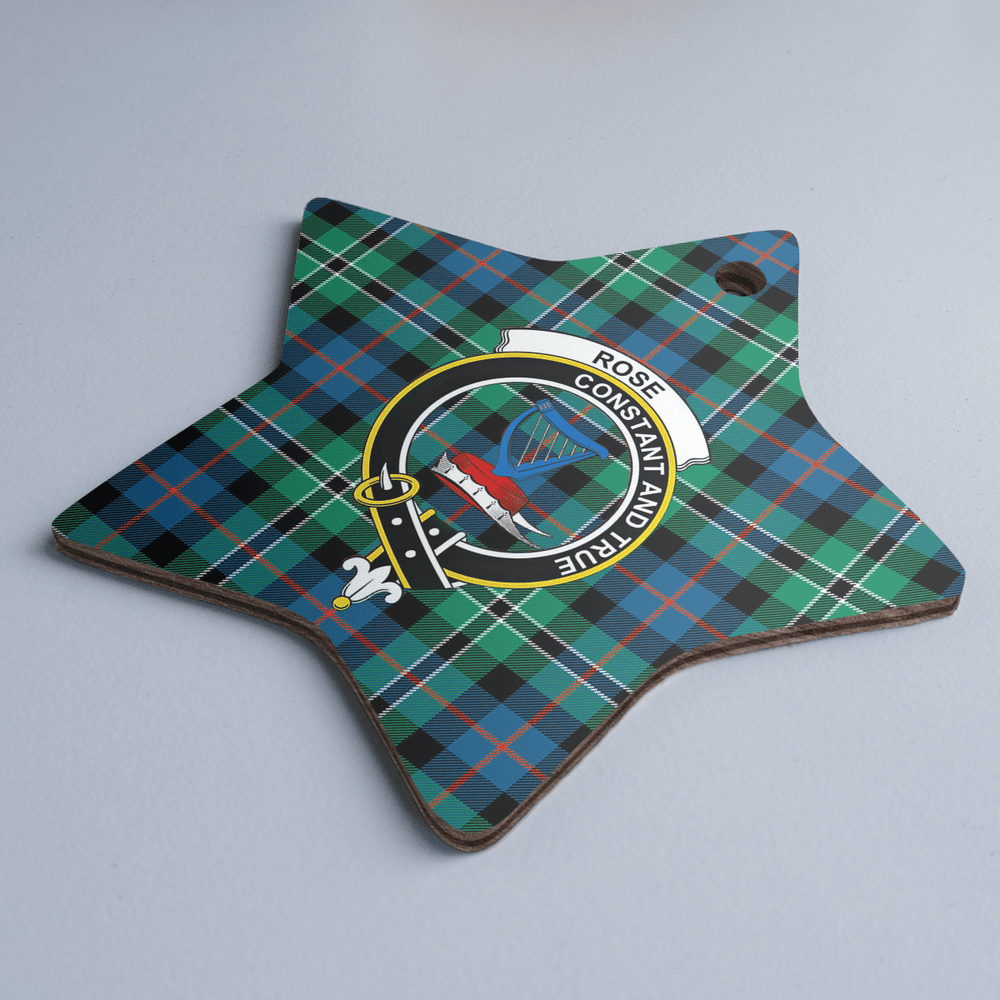 Clan Rose Hunting Ancient Tartan Crest Star Ceramic Ornament PY88 Rose Hunting Ancient Tartan Tartan Christmas