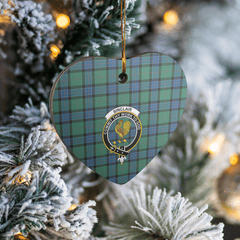 Clan Sinclair Hunting Ancient Tartan Crest Heart Ceramic Ornament JT28 Sinclair Hunting Ancient Tartan Tartan Christmas