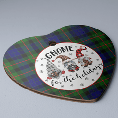 Clan Gunn Modern Tartan Tartan Crest Gnome Heart Ceramic Ornament YS61 Gunn Modern Tartan Tartan Christmas