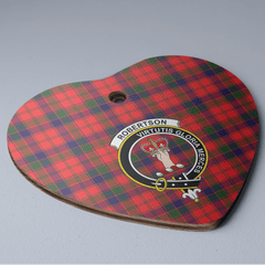 Clan Robertson Modern Tartan Crest Heart Ceramic Ornament BV40 Robertson Modern Tartan Tartan Christmas