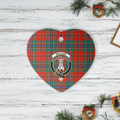 Clan MacLean of Duart Ancient Tartan Crest Heart Ceramic Ornament HE62 MacLean of Duart Ancient Tartan Tartan Christmas