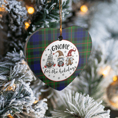 Clan Gunn Modern Tartan Tartan Crest Gnome Heart Ceramic Ornament YS61 Gunn Modern Tartan Tartan Christmas