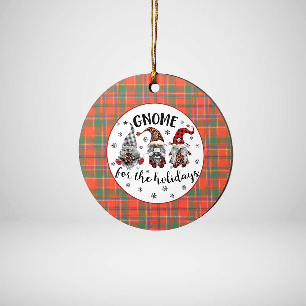 Clan Munro Ancient Tartan Tartan Crest Gnome Round Ceramic Ornament LP86 Munro Ancient Tartan Tartan Christmas