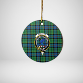 Clan Forsyth Ancient Tartan Crest Round Ceramic Ornament YI14 Forsyth Ancient Tartan Tartan Christmas