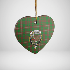 Clan MacKinnon Hunting Modern Tartan Crest Heart Ceramic Ornament MI83 MacKinnon Hunting Modern Tartan Tartan Christmas