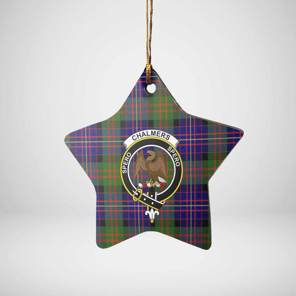 Clan Chalmer Tartan Crest Star Ceramic Ornament IJ85 Chalmer Tartan Tartan Christmas