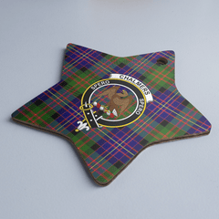 Clan Chalmer Tartan Crest Star Ceramic Ornament IJ85 Chalmer Tartan Tartan Christmas