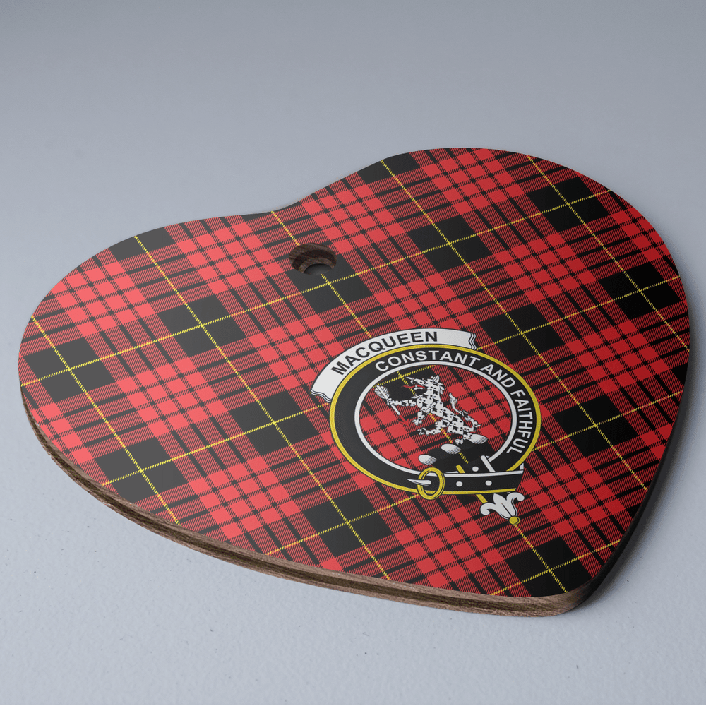 Clan MacQueen Modern Tartan Crest Heart Ceramic Ornament LK13 MacQueen Modern Tartan Tartan Christmas