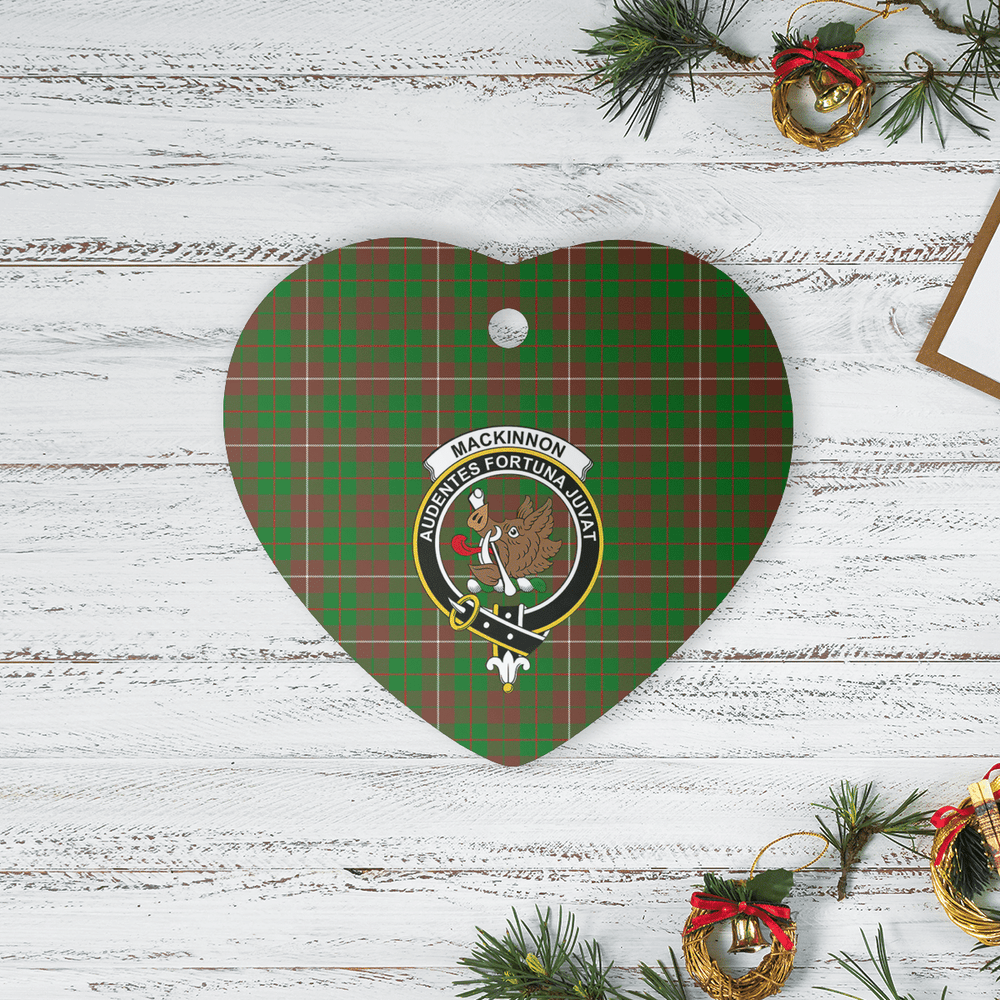 Clan MacKinnon Hunting Modern Tartan Crest Heart Ceramic Ornament MI83 MacKinnon Hunting Modern Tartan Tartan Christmas