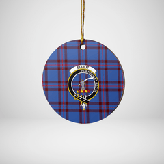 Clan Elliot Modern Tartan Crest Round Ceramic Ornament UC59 Elliot Modern Tartan Tartan Christmas