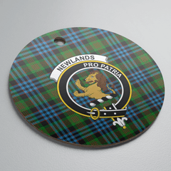 Clan Newlands Tartan Crest Round Ceramic Ornament ZI22 Newlands Tartan Tartan Christmas