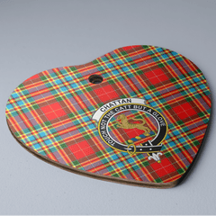 Clan Chattan Tartan Crest Heart Ceramic Ornament AX60 Chattan Tartan Tartan Christmas