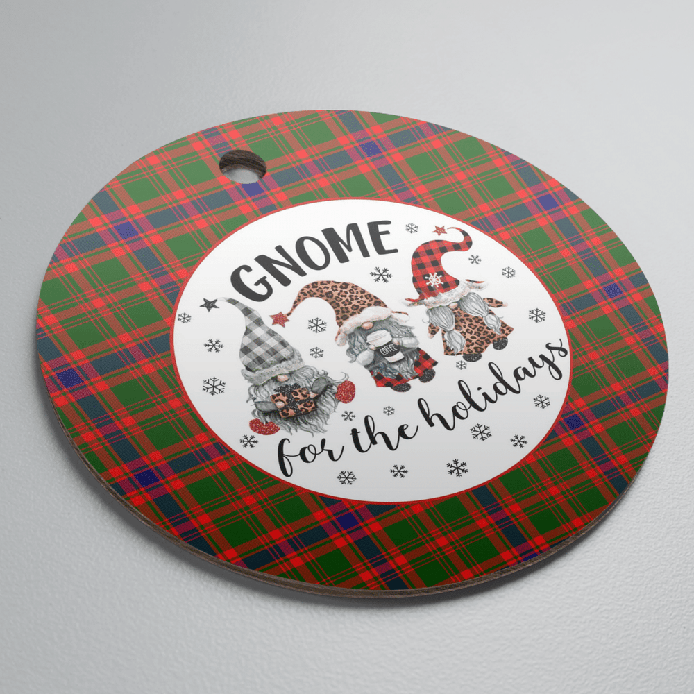 Clan Nithsdale District Tartan Tartan Crest Gnome Round Ceramic Ornament KR35 Nithsdale District Tartan Tartan Christmas