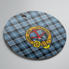 Clan Clark Ancient Tartan Crest Round Ceramic Ornament HG74 Clark Ancient Tartan Tartan Christmas