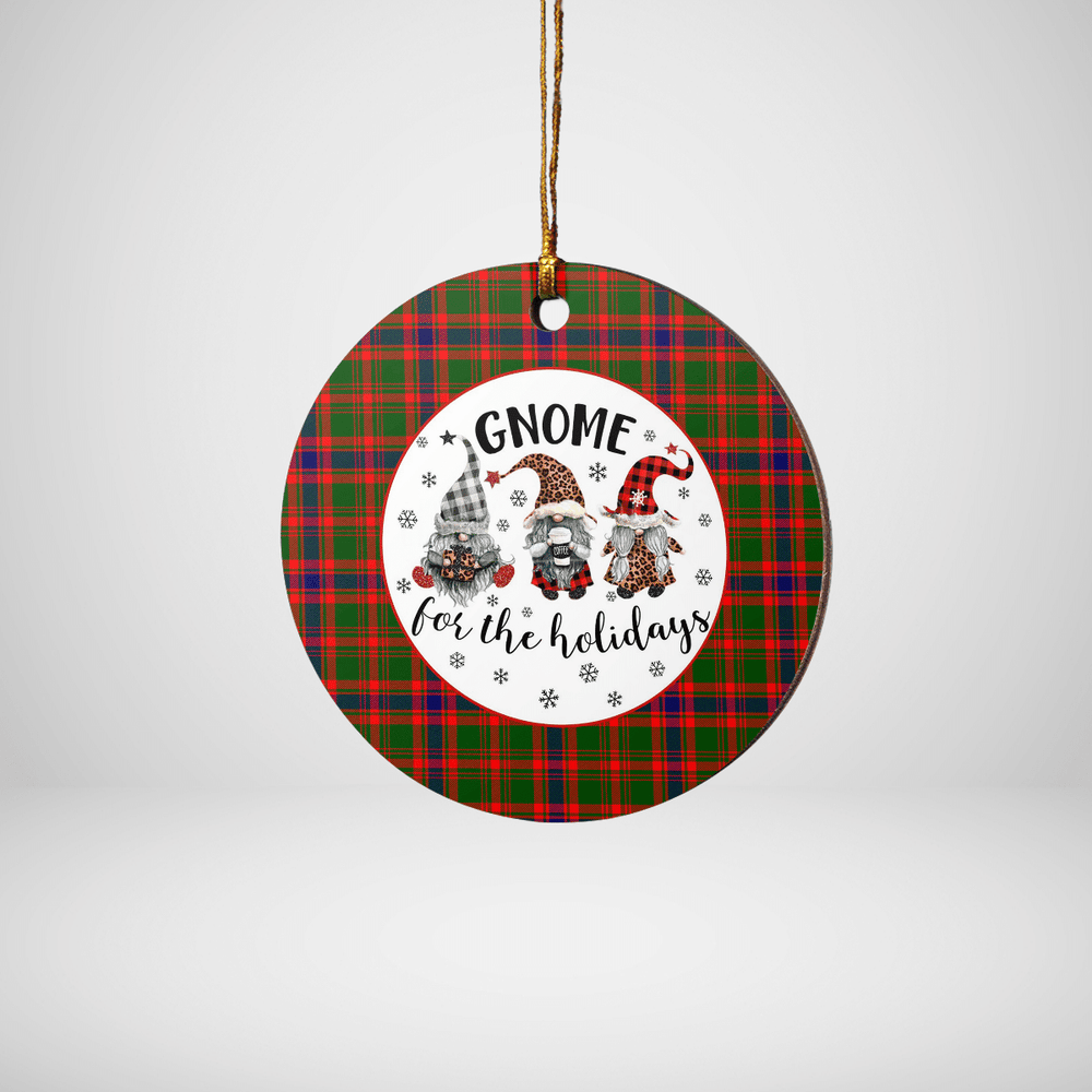 Clan Nithsdale District Tartan Tartan Crest Gnome Round Ceramic Ornament KR35 Nithsdale District Tartan Tartan Christmas