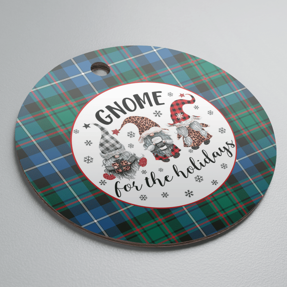 Clan MacRae Hunting Ancient Tartan Tartan Crest Gnome Round Ceramic Ornament HR88 MacRae Hunting Ancient Tartan Tartan Christmas