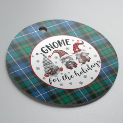Clan MacRae Hunting Ancient Tartan Tartan Crest Gnome Round Ceramic Ornament HR88 MacRae Hunting Ancient Tartan Tartan Christmas